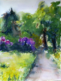 Flieder im Botanischen Garten, Aquarell, 30x40, 2012