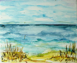 Ostseeküste 2, Aquarell auf Leinwand, 60x50, 2011