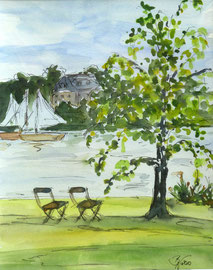 Wannseeblick 3, Aquarell, 24x32, 2010
