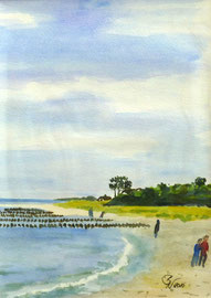 Strand von Ahrenshoop, Aquarell, 24x32, 2010