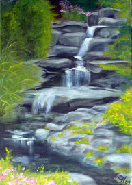 Wasserfall 1, Acryl auf Leinwand, 50x70, 2009