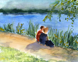 Wannseeblick 2, Aquarell, 24x32, 2011