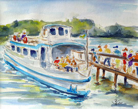 Anlegestelle Wannsee, Aquarell, 24x32, 2011