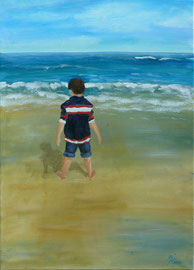 Kind am Strand, Acryl auf Leinwand, 50x70, 2010