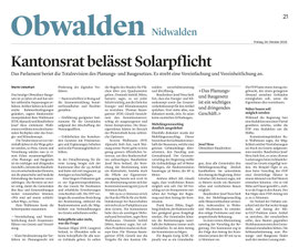 Obwaldner Zeitung vom 24.10.2025
