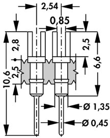 MK 202  ピンヘッダ 2.54mmピッチ フォーク型