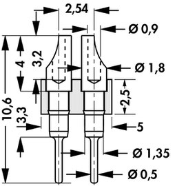 MK 204  ピンヘッダ 2.54mmピッチ  ソルダーカップ端子