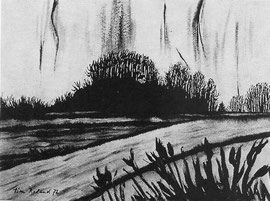 "Karmelenberg mit grünen Äckern", 1972, Aquarell (36 x 48 cm)