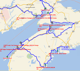 Route in Nava Scotia