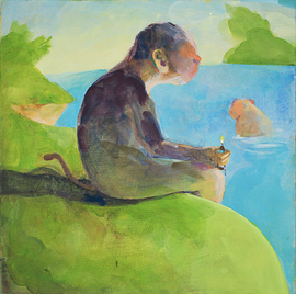  YOOJIN CHANG    EARLIER AT ASNIÈRES  2014    ÖL AUF CANVAS   60 x 60 CM