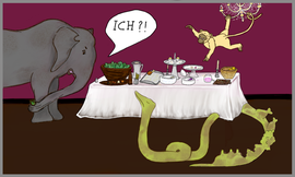 am Buffet: ich hasse lange Schlangen. Immer wenn man drankommt, ist nichts mehr übrig.