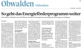 Obwaldner Zeitung vom 11.01.2024