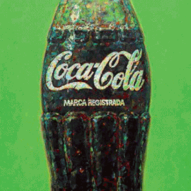 COLA FLASCHE, 2015 - 200 x 100 cm - Öl auf Leinwand