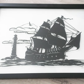 PIRATEN SCHIFF. 24 x 30 cm