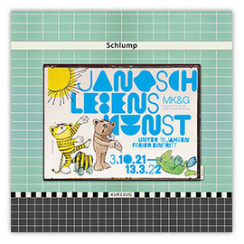 Ausstellungsplakat Janosch im U-Bahnhof Schlump Hamburg