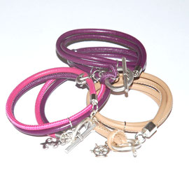 Nappalederband mit Knebel - weitere Modelle unter "Lederarmband -doppelt gewickelt"
