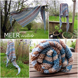 Leuchtturm-Tuch "Meer verliebt" / Farbzusammenstellung sowie Tuch gestrickt und fotografiert von Maike Dürkop