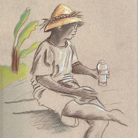 Carnet de voyage aquarelle,  Indonésie 