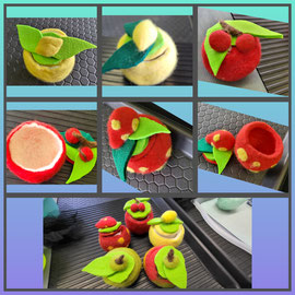 Filzige bunte Obstdosen ab 3. Klasse 