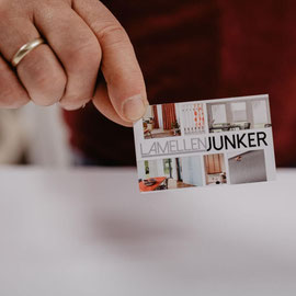 Visitenkarte von Lamellen Junker, Fliegengitter Fachgeschäft in Langenselbold
