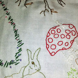 Magic All Around Me. cotton, stitching.  Part of a collaborative project in progress
