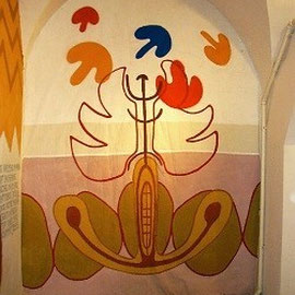 Versöhnungszeichen, 2003, Acryl auf Folie, Wandbespannung