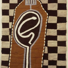 HELFER WEG- HELFER FÜR DIE MÄCHTIGEN IIIIII, 1990, Asche, Ruß, Kalk, Papierpappe/Gaze, 100 x 132 cm