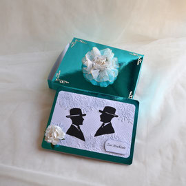 Geschenkbox mit Karte zur Hochzeit für zwei Männer