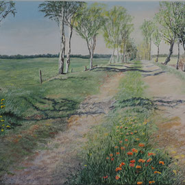 AWAKENING BIRCH ALLEY / ACRYLIC ON CANVAS / 40X50 CM / CH 1900.-