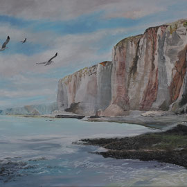 SEAGULLS IN NORMANDY / ACRYLIC ON CANVAS / 40X50 CM / CH 1700.-