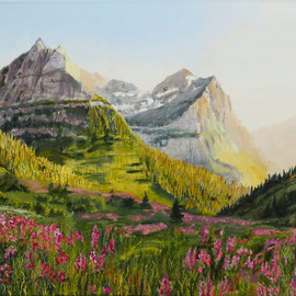 MOUNTAIN MEADOW / ACRYLIC ON CANVAS / 40X50 CM / CH 1100.-