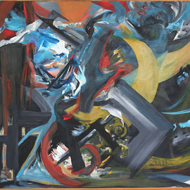 Titel Nr.8: Rahmenbruch Entstehungsjahr: 1987 Breite: 135 cm, Höhe: 95 cm Acryl auf Leinen