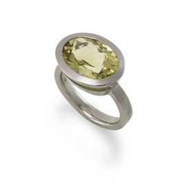 Ring "Lucide Lemon" : Palladium 950, Lemoncitrin