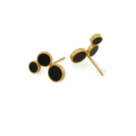 "Onyks 3er" Earstuds : gold 750, onyx