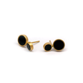 "Onyks 2er" Earstuds : gold 750, onyx