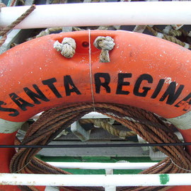 Rettungsreifen meiner Bluebridge Ferry, der Santa Regina