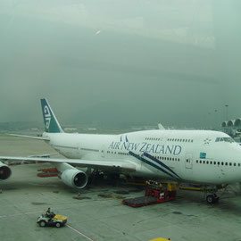 Die Air New Zealand Maschine, die mich von HongKong nach Auckland gebracht hat
