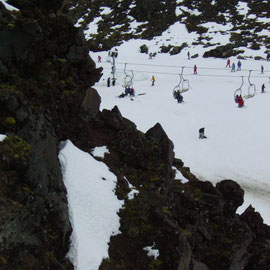 Skifahrer auf dem Mt. Ruapehu