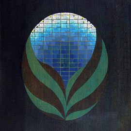 CITE DE JADE II   38 x 30,3 cm   acrylique sur hêtre