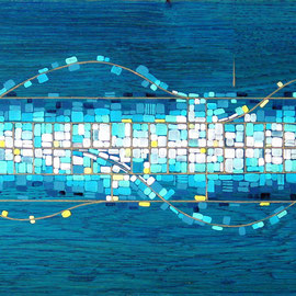 VIES PARALLÈLES II  41,5 x 15,5 cm   acrylique sur chêne