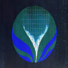 CITE DE JADE I   40 X 30,3  cm  acrylique sur hêtre
