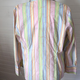 Bluse langarm, pastellfarben, abgerundeter Saum, 2 Brusttaschen