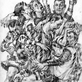 Schlacht um den Ball (Bleistift 20x30 2006)
