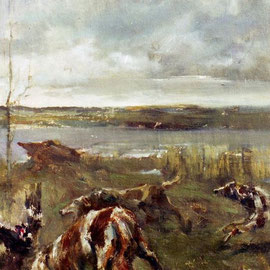 Jagd (Öl auf Karton 30x40)