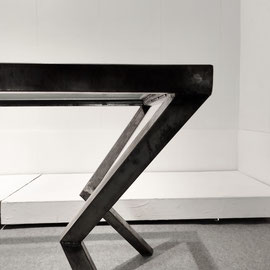 German Avant-garde Design, Neues Deutsches Design, Steel Glass Dining Table, West Germany, 1980s