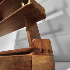 HKM Cabinetmakers Solid Waxed Oak Shelving, Book case, Room Divider, France, c.1970 - PN.Modern pnmodern.com