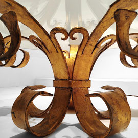  French Artisans Handcraft Centre Table Gilded Wrought Iron, Glass, France, 1960s - PN.Modern pnmodern.com 