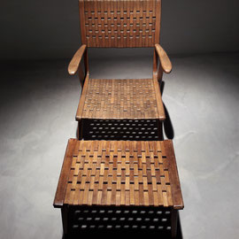 Erich Dickmann Bauhaus Chair and Ottoman for Galenka Tyskland, Germany, 1933