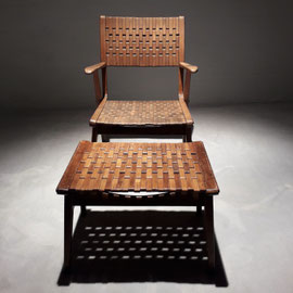 Erich Dickmann Bauhaus Chair and Ottoman for Galenka Tyskland, Germany, 1933