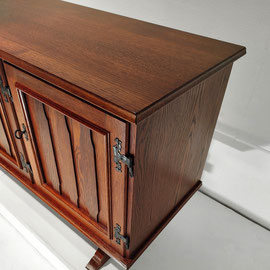 Belgian Cabinetmaker Modern-Rustic Oak Sideboard, Belgium c.1970 - PN.modern pnmodern.com